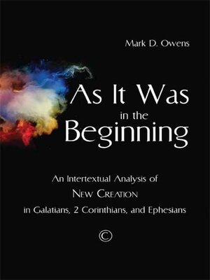 cover image of As it Was in the Beginning